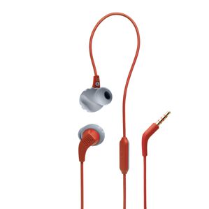 JBL Endurance Run 2 Wired - Coral Orange - Waterproof Wired Sports In-Ear Headphones - Hero